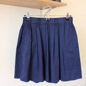 Everlane Navy Poplin Skirt